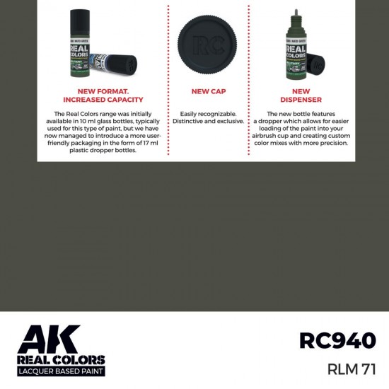 Real Colours Lacquer Based Paint - Military #RLM 71 (17ml)