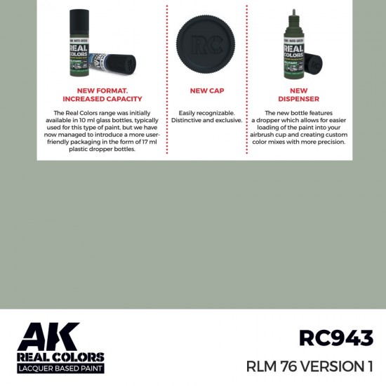 Real Colours Lacquer Based Paint - Military #RLM 76 Version 1 (17ml)