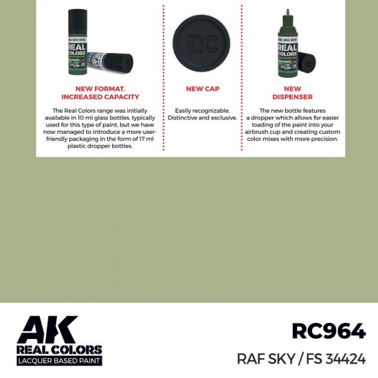 Real Colours Lacquer Based Paint - Military #RAF Sky / FS 34424 (17ml)