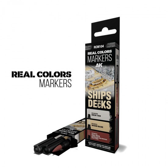 Real Colours Markers - Ships and Decks (3 pens: RCM009, RCM012, RCM019 RAL 8012)