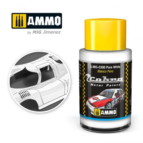 Cobra Motor Acrylic Paint - Pure White (30ml) for Alfa Romeo 155, Porsche 911