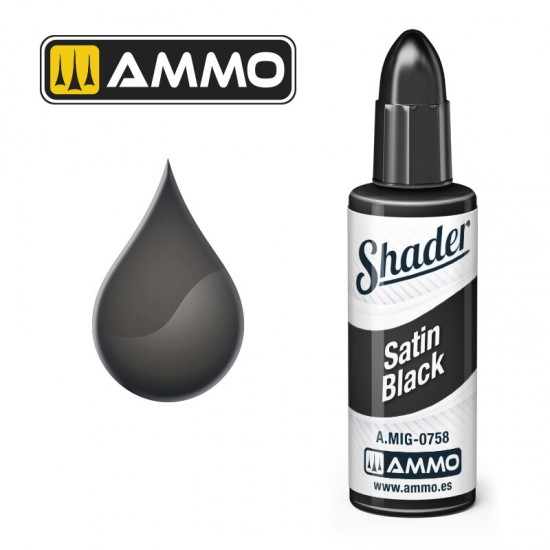 Matt Shader - Acrylic Based Paint #Satin Black (10ml jar)