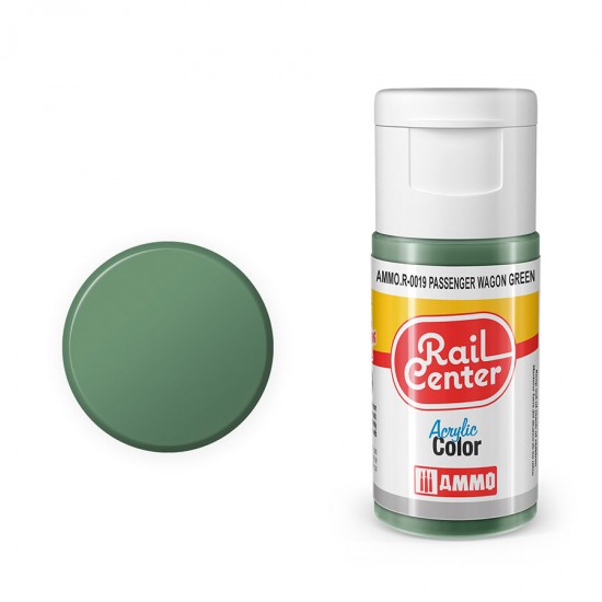 Acrylic Paint for Railway - Rail Center #Passenger Wagon Green (15ml jar)