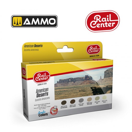 Acrylic Paints for Railway - Rail Center #American Deserts (6x 15ml)