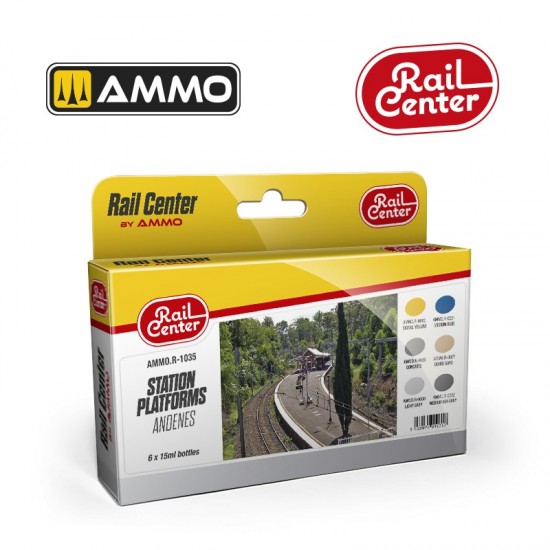 Rail Center Acrylic Colours Set - Station Platforms (6x 15ml)