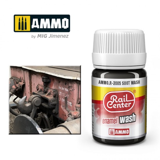 Enamel Wash for Railway - Rail Center #Soot Wash (35ml)