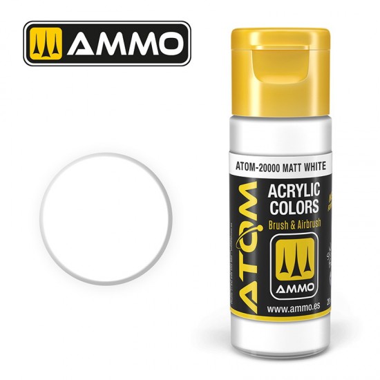 Acrylic Paint - ATOM Colour #Matt White (20ml jar)