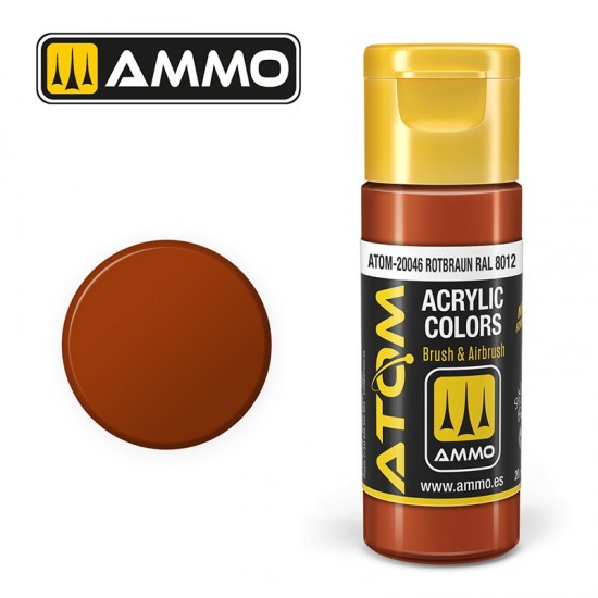 Acrylic Paint - ATOM Colour #Rotbraun RAL 8012 (20ml jar)