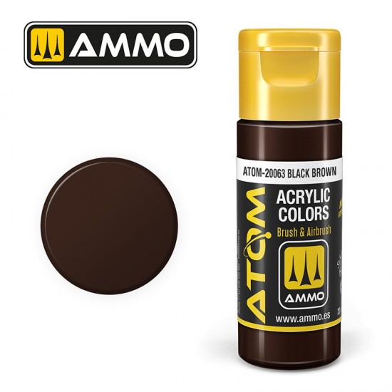 Acrylic Paint - ATOM Colour #Black Brown (20ml jar)