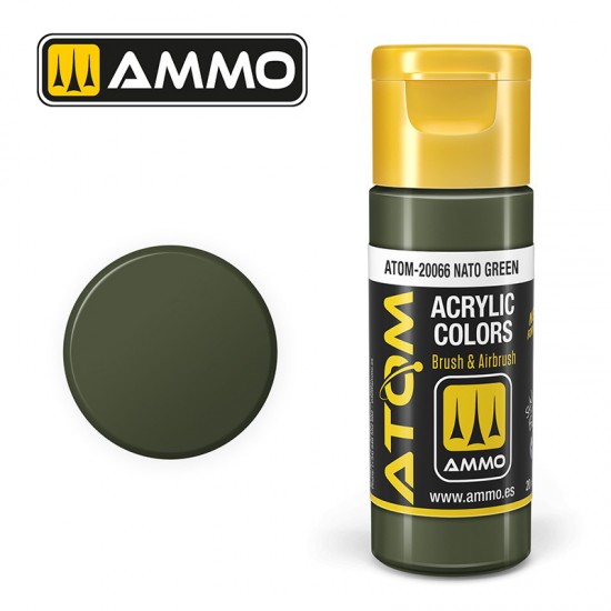 Acrylic Paint - ATOM Colour #NATO Green (20ml jar)