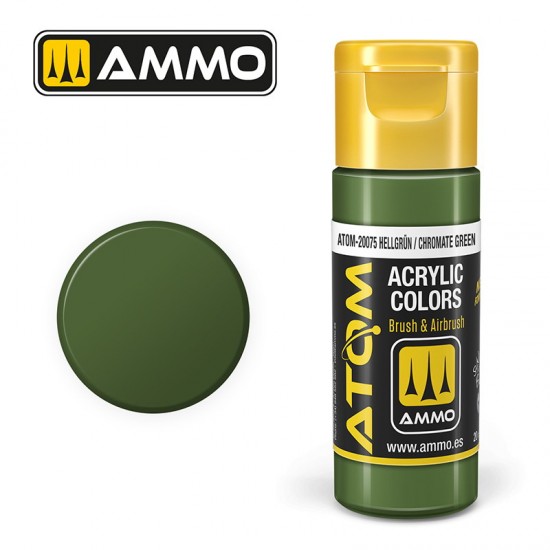 Acrylic Paint - ATOM Colour #Hellgrun / Chromate Green (20ml jar)