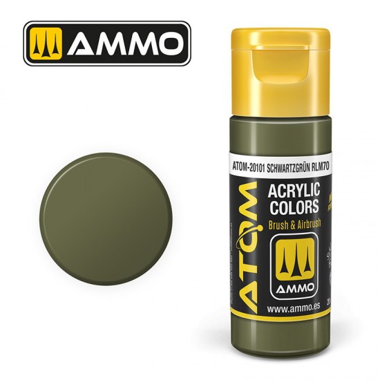 Acrylic Paint - ATOM Colour #Schwartzgrun RLM70 (20ml jar)