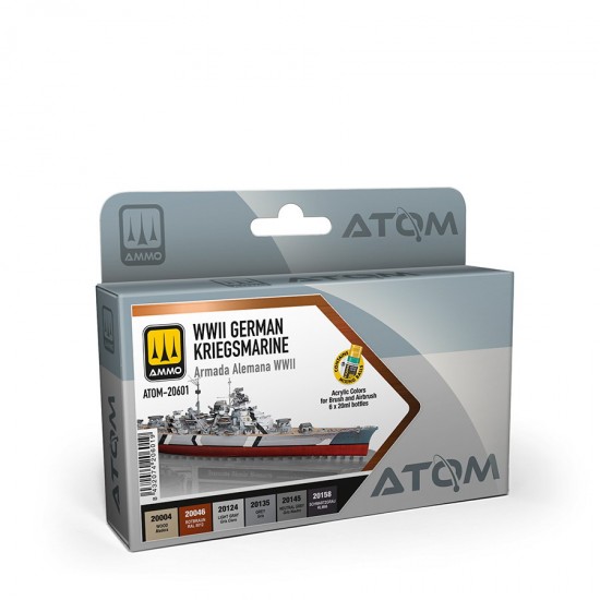 Acrylic Paints set - ATOM #WWII German KRIEGSMARINE (6 jars, 20ml each)