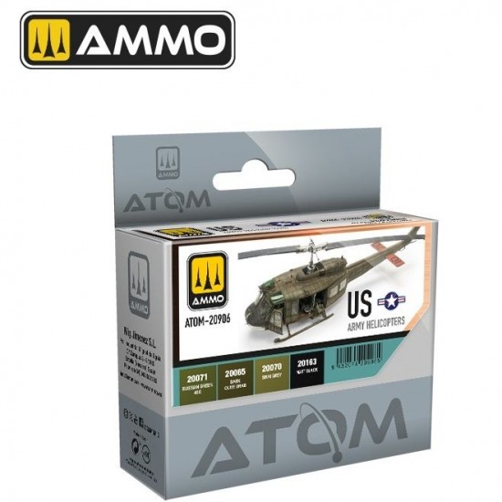 Acrylic Paints set - ATOM #US Army Helicopters (4 jars, each bottle: 20ml)