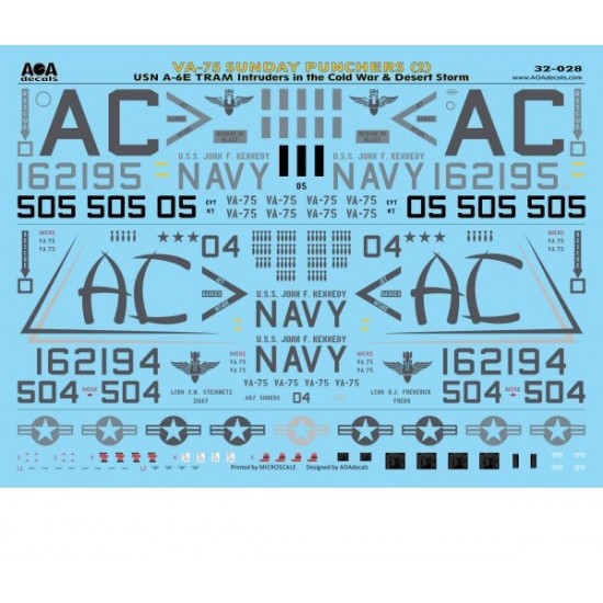 1/32 VA-75 Sunday Punchers #2 - A-6E Intruders Cold War & Desert Storm for Trumpeter A-6