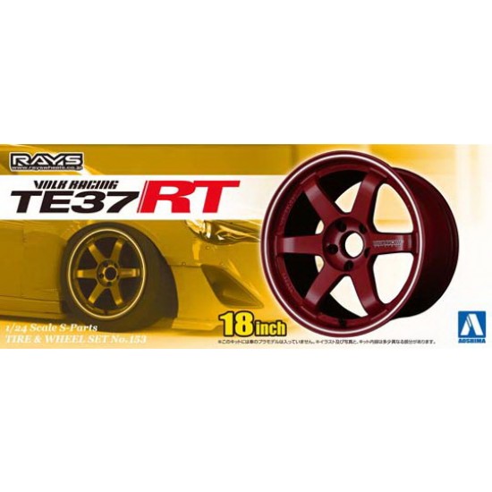 1/24 18inch Volk Racing TE37 RT Wheels & Tyres Set with Decals