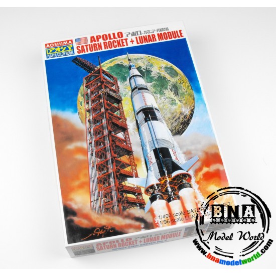 1/400 Spaceship Apollo-Saturn Rocket + 1/96 Lunar Module Aoshima 04748