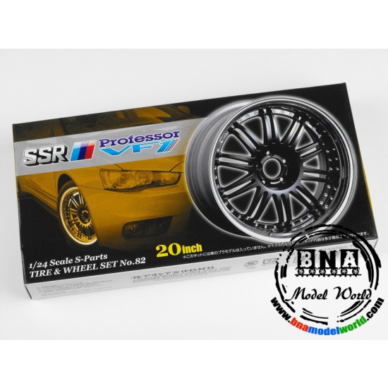 1/24 20inch SSR Professor VF1 Wheels & Tyres Set (Black)