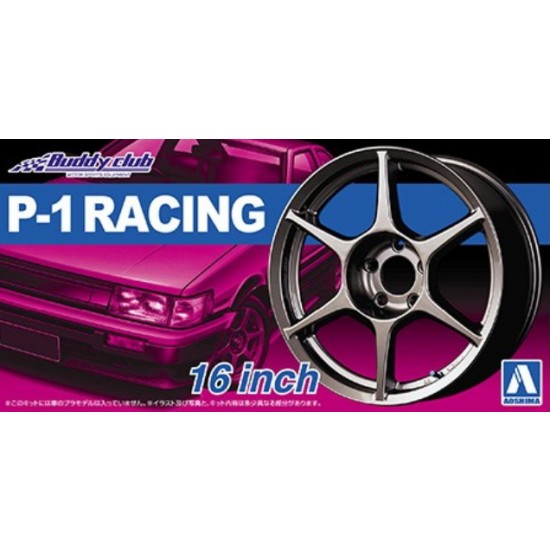 1/24 16inch P-1 Racing Wheels and Tyres Set 