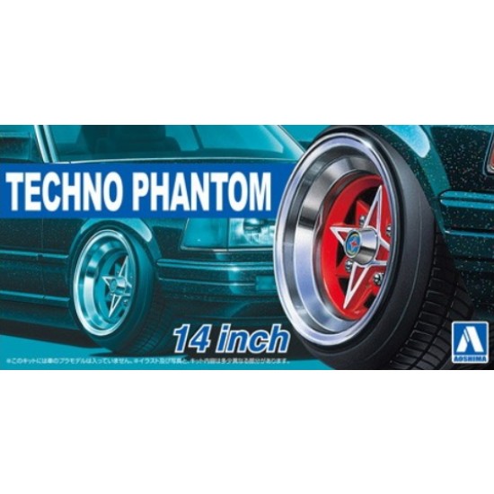 1/24 14inch Techno-Phantom Wheels and Tyres Set 