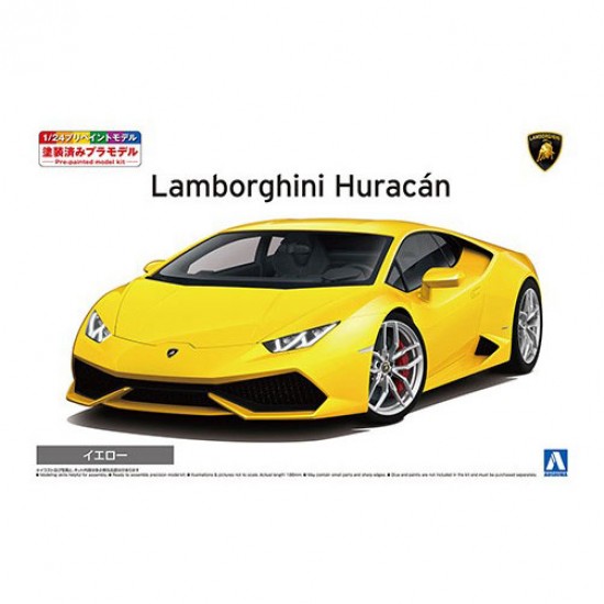 1/24 '14 Lamborghini Huracan Yellow Pre-Painted Model No.4-D