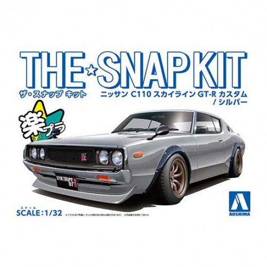 1/32 Snap Nissan C110 Skyline GT-R Custom (Silver) Snap Kit No.18-Sp1