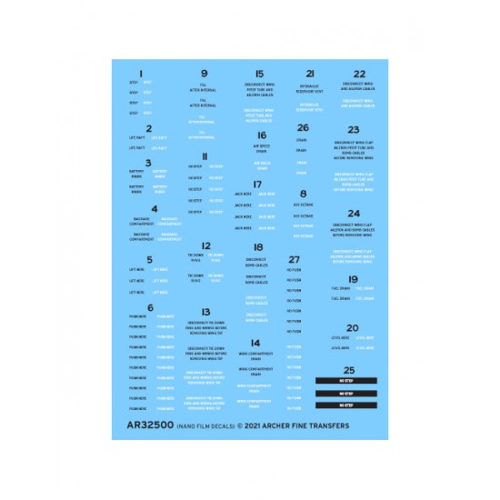 Nano Film Decals for 1/32 Trumpeter SBD Data Stencils