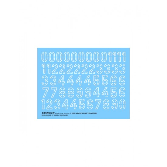 Nano Film Decals for 1/35 White Stencil German Turret Numbers