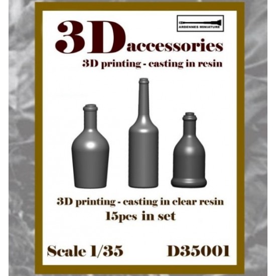 1/35 Bottles - Clear in Resin (15pcs)