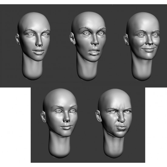 1/35 Bald Female Heads Vol.1