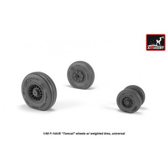 1/48 F-14 Tomcat Early Type Wheels w/Weighted Tyres for F-14A/B kits