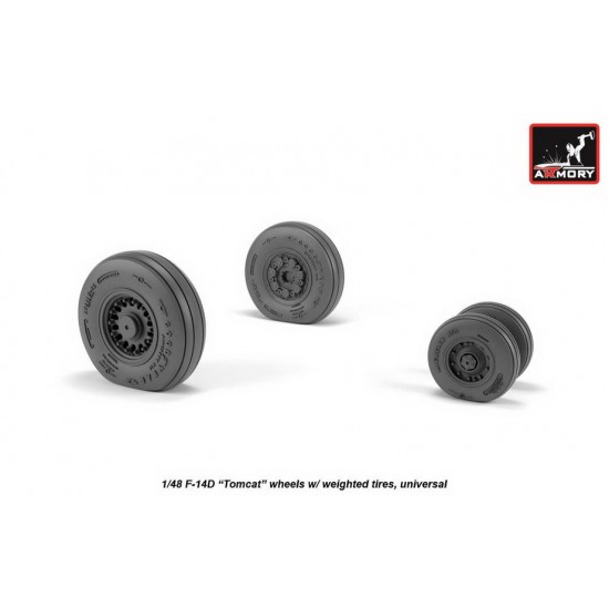 1/48 F-14 Tomcat Late Type Wheels w/Weighted Tyres for F-14D kits