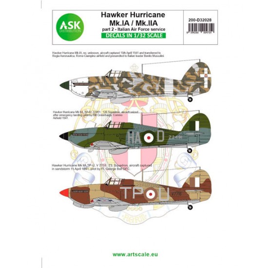 Decal for 1/32 Italian Air Force Hawker Hurricane Mk.IA / Mk.IIA part 2