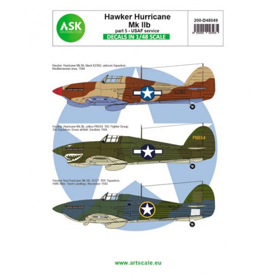 Decal for 1/48 Hawker Hurricane Mk.IIB part 5 - USAAF service