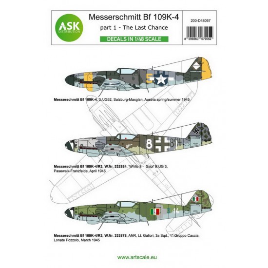 1/48 Messerschmitt Bf 109K-4 Decal Part 1 - 'The Last Chance' Captured Birds