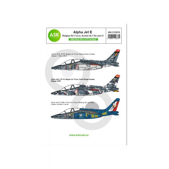 Decals for 1/72 Alpha Jet E Belgian Air Force and Armee de l'Air part 2