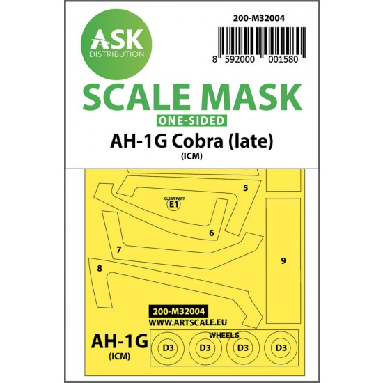 1/32 AH-1G Cobra (late) One-sided Paint Masking for ICM/Special Hobby