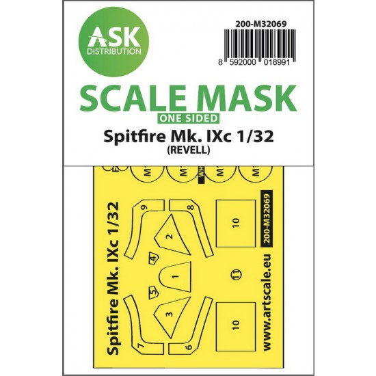 1/32 Supermarine Spitfire Mk.IXc One-sided fit Mask for Revell kits