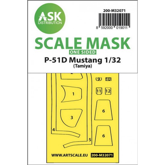 1/32 P-51D Mustang One-sided fit Mask for Tamiya kits