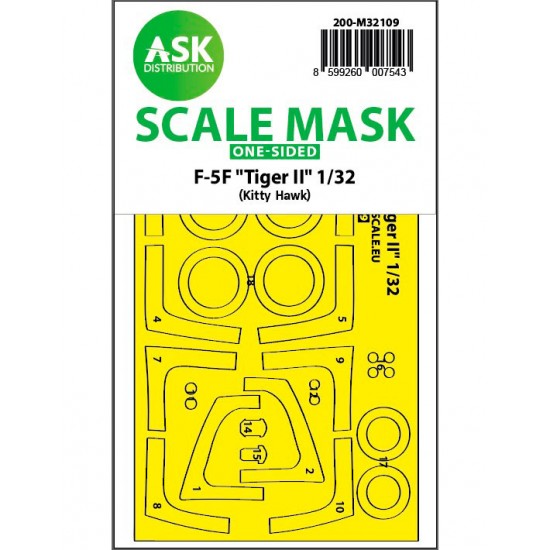 1/32 F-5F Tiger II One-sided Express Fit Mask for Kitty Hawk kits