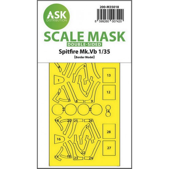 1/35 Spitfire Mk.Vb Double-sided Express Fit Mask for Border Model kits