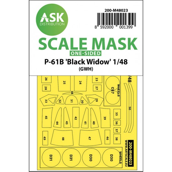 1/48 P-61 Black Widow One-sided Paint Masking for Great Wall Hobby