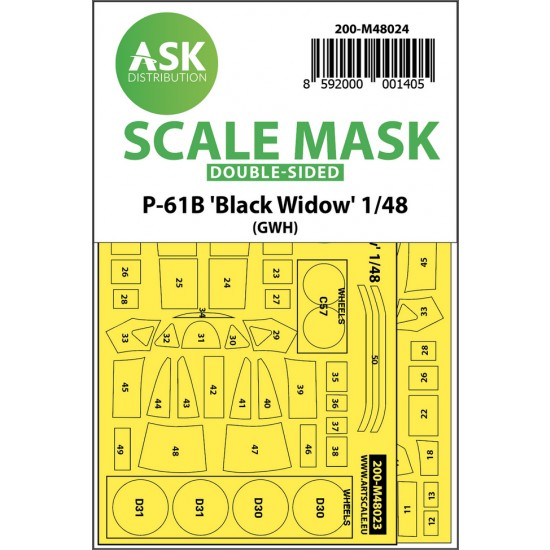 1/48 P-61 Black Widow Double-sided Paint Masking for Great Wall Hobby