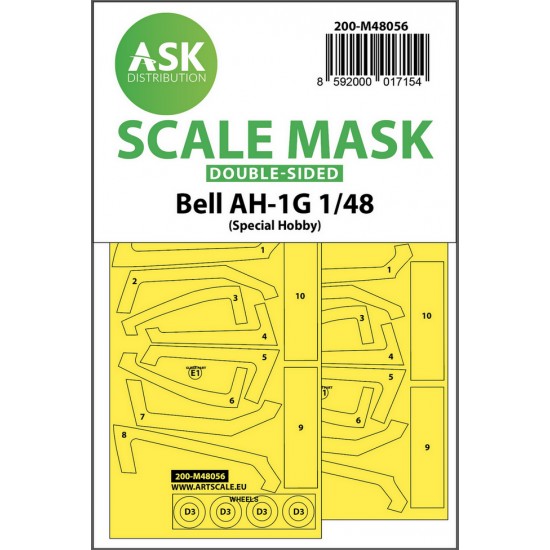 1/48 Bell AH-1G Double-sided Paint Masking for Special Hobby kits