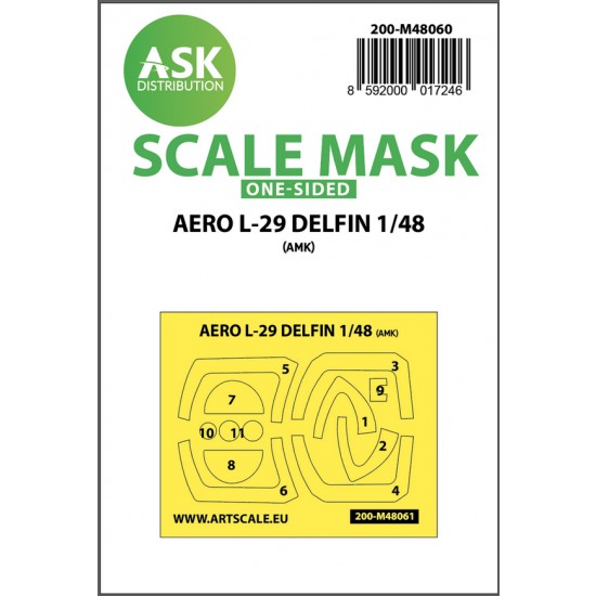 1/48 AERO L-29 DELFIN One-sided Paint Masking for AMK kits