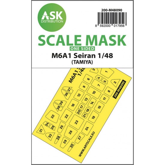 1/48 M6A1 Seiran One-sided Masking self-adhesive pre-cutted for Tamiya kits