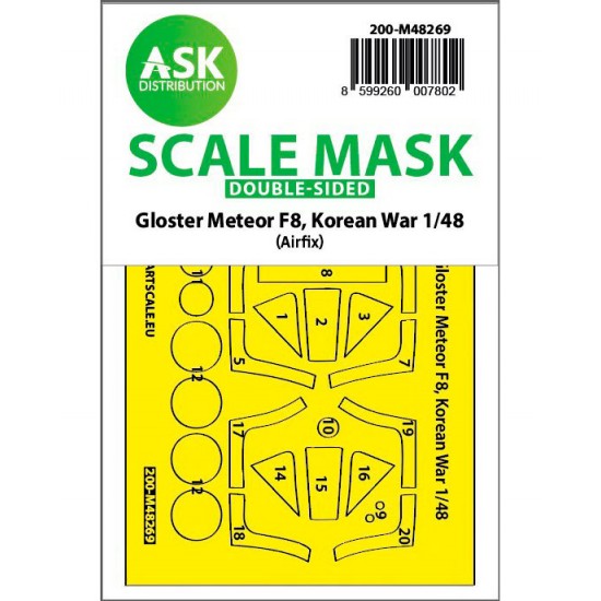 1/48 Korean War Gloster Meteor F.8 Double-sided Mask for Airfix kits