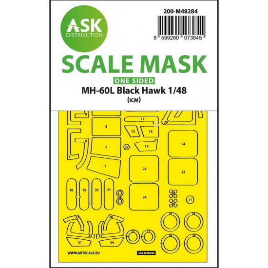 1/48 MH-60L Black Hawk One-sided Express-fit Mask for ICM