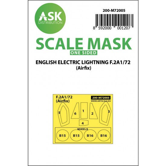 1/72 EE Lightning F.2A One-sided Paint Masking for Airfix kits