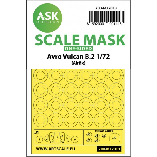 1/72 Avro Vulcan B.2 One-sided Paint Masking for Airfix kits